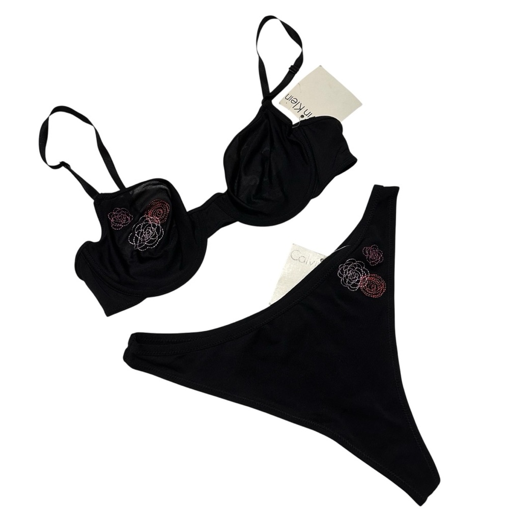 Calvin Klein NWT Vintage Black Bra & Panty Set SZ 36B & M